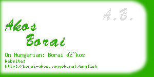 akos borai business card